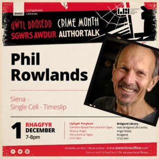 🔍Crime Month – Author talk with Phil Rowlands 🔎 

Today is the day that @crimecymru author Phil Rowlands will be visiting Bridgend Library to talk about his novels he has written. 

If you are booked in, be sure to come along!

#Awen #CrimeMonth #CrimeCymru