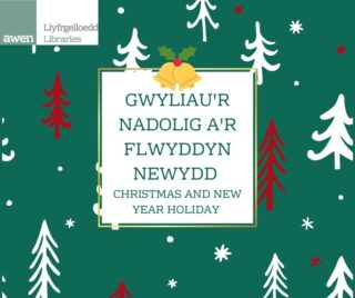 🎄 Christmas Hours at Awen 🎄 

Throughout the festive season, our Awen Libraries opening hours will be:

24th December - all libraries close for festive season.

Bridgend Library will be open:
⛄ Wednesday 28th December 10am – 6pm
🎅🏻 Thursday 29th December 9am – 3pm
🎁 Friday 30th December 9am – 3pm
🤶🏻 Saturday 31st December 9am – 2pm

All libraries will resume their normal opening hours on Tuesday 3rd January 2023.

Season's Greetings to all our readers💚 

#Awen #Christmas